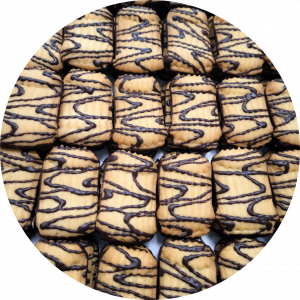 Galletas Rizadas de Mantequilla con Base de Chocolate